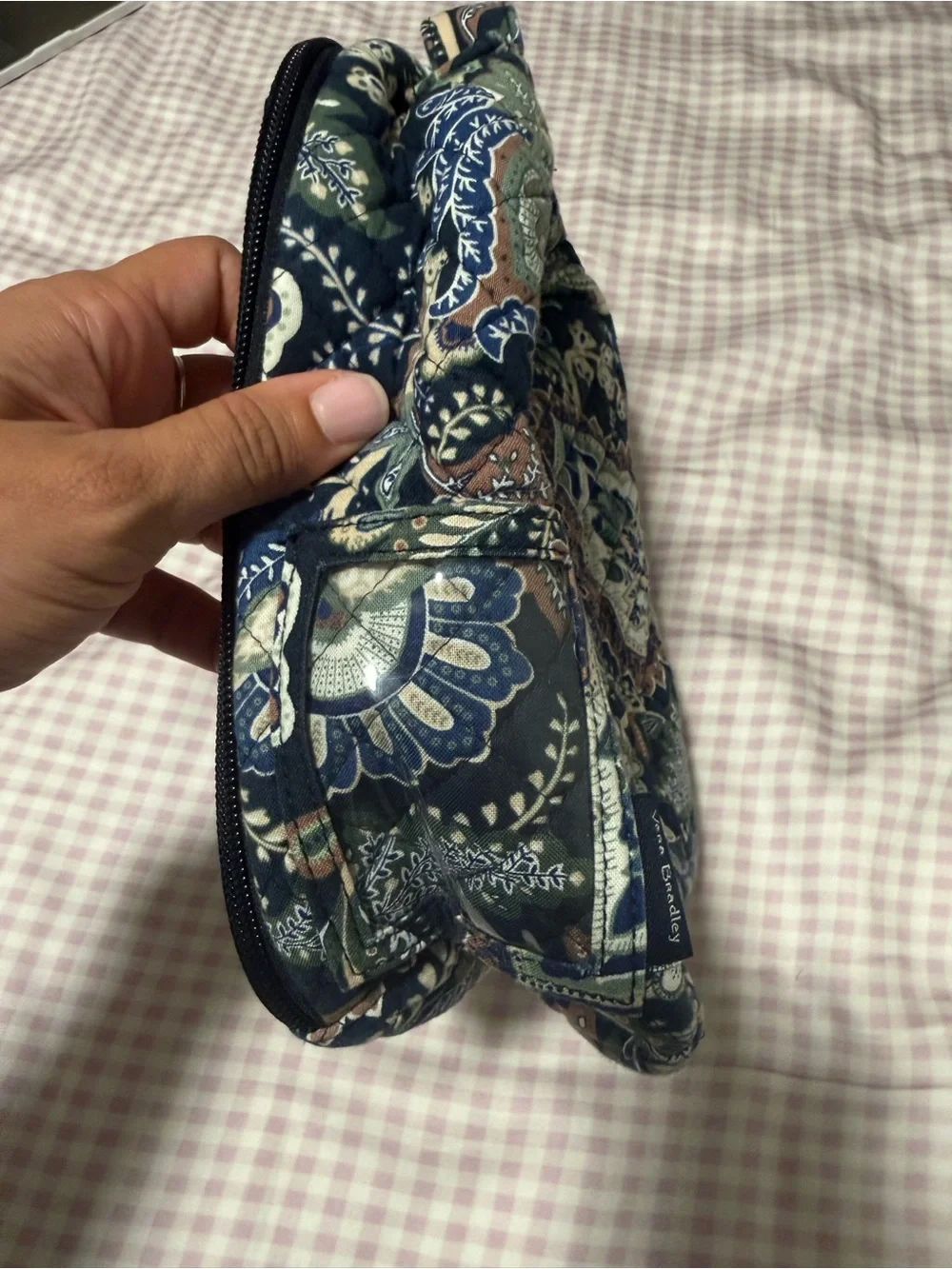 Vera Bradley Quilted Floral Navy Compact Lunch Bag with Top Handle